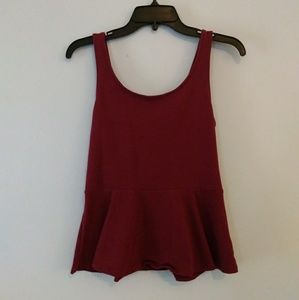 Express Red Peplum Tank With Zipper